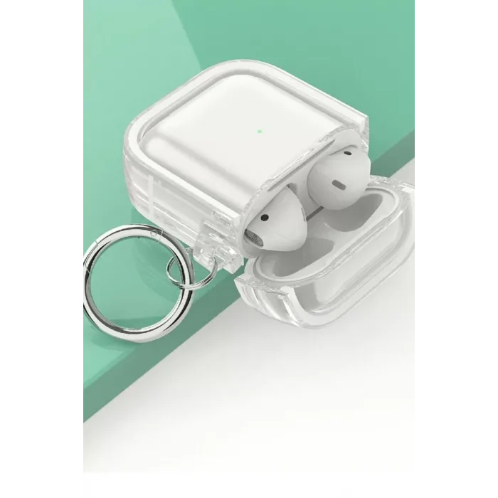 Movenchy Airpods 4 (4.nesil) Shiny Şeffaf Kılıf - Siyah
