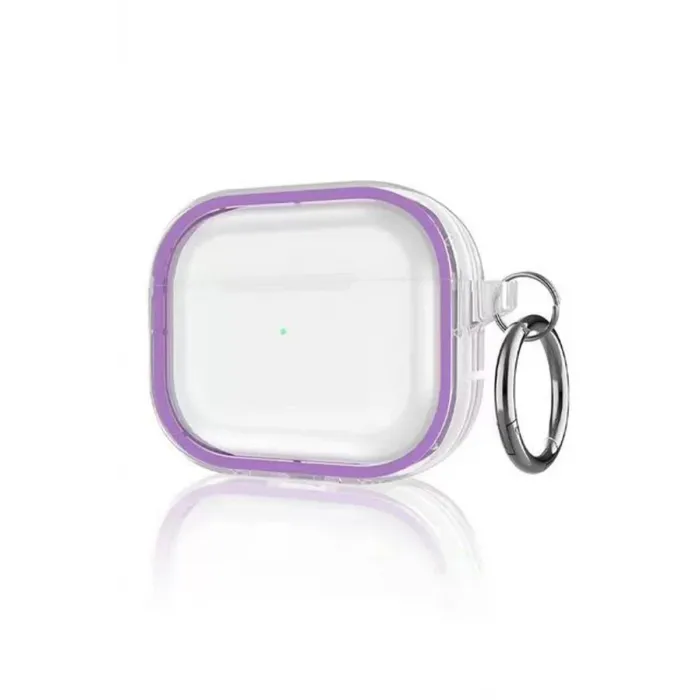 Movenchy Airpods Pro 2 (2.nesil) Shiny Şeffaf Kılıf - Mor