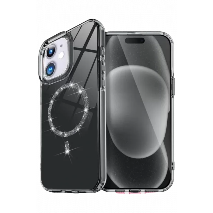 Newface Apple iPhone 11 Live Diamond Magsafe Kapak - Siyah