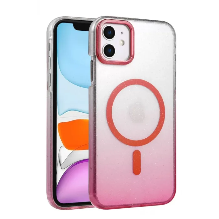 Newface Apple iPhone 12 Glossy Magsafe Kapak - Pembe