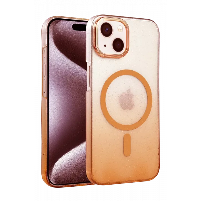 Newface Apple iPhone 14 Glossy Magsafe Kapak - Turuncu