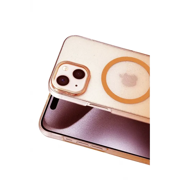 Newface Apple iPhone 14 Glossy Magsafe Kapak - Turuncu