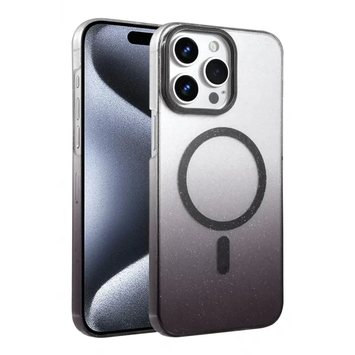 Newface Apple iPhone 14 Pro Max Glossy Magsafe Kapak - Siyah