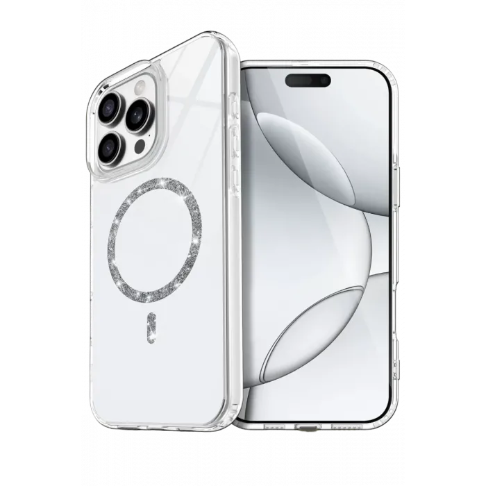 Newface Apple iPhone 14 Pro Max Live Diamond Magsafe Kapak - Şeffaf