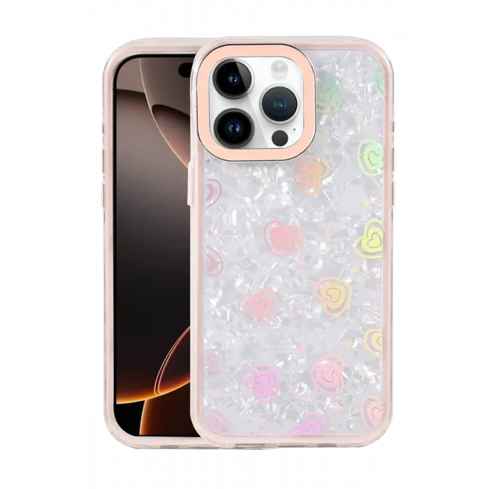Newface Apple iPhone 14 Pro Max Lumi Desenli Kapak - Pembe