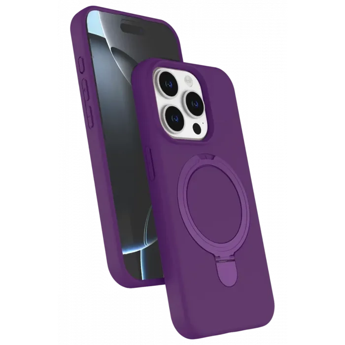 Newface Apple iPhone 14 Pro Max Regal Magsafe Standlı Kapak - Derin Mor