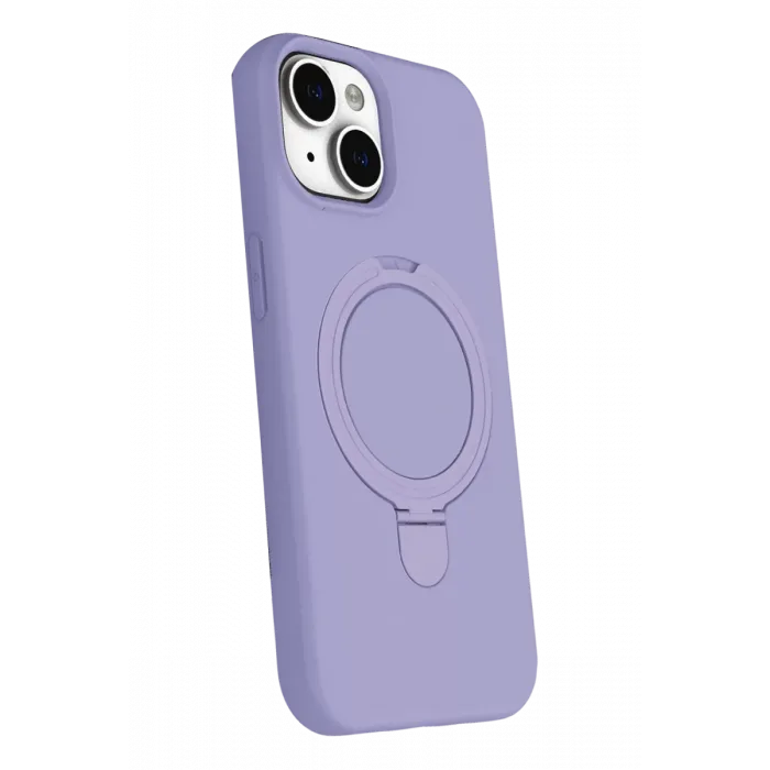 Newface Apple iPhone 15 Plus Regal Magsafe Standlı Kapak - Lila