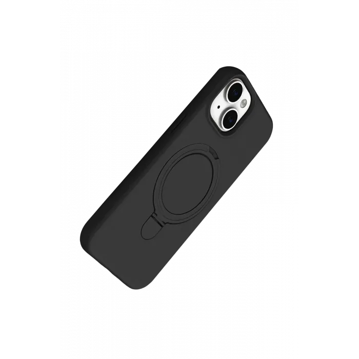 Newface Apple iPhone 15 Plus Regal Magsafe Standlı Kapak - Siyah