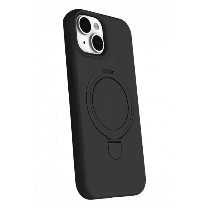 Newface Apple iPhone 15 Plus Regal Magsafe Standlı Kapak - Siyah