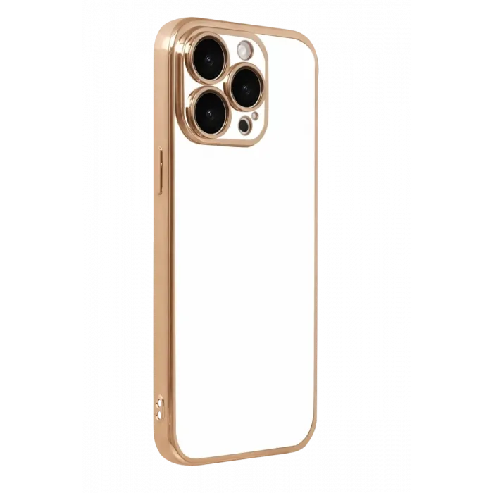 Newface Apple iPhone 15 Pro Max Razer Lensli Silikon - Gold
