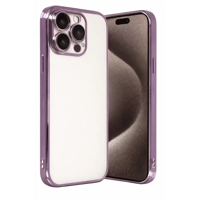 Newface Apple iPhone 15 Pro Max Razer Lensli Silikon - Mor