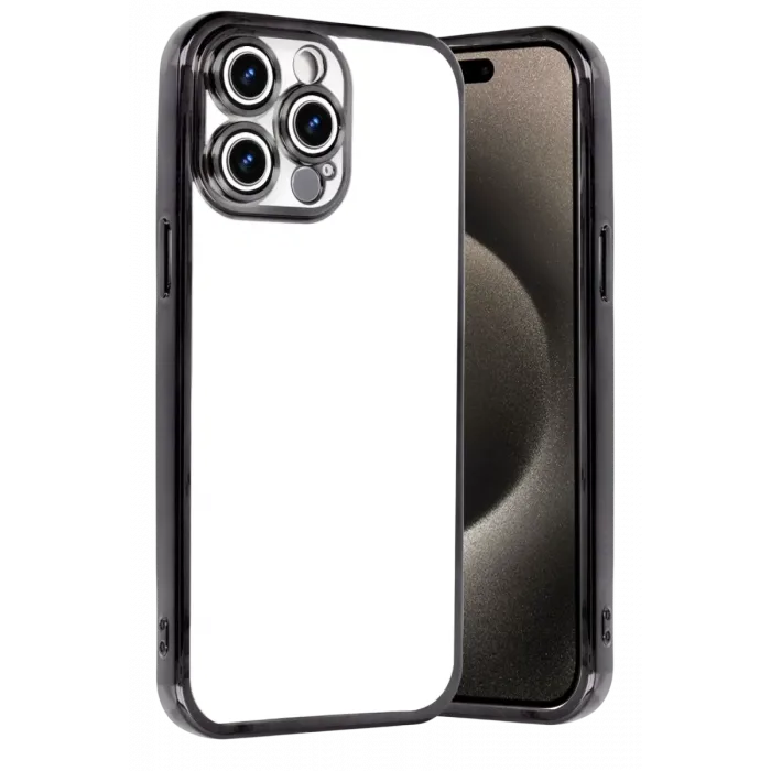 Newface Apple iPhone 15 Pro Max Razer Lensli Silikon - Siyah