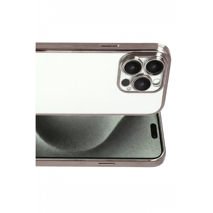 Newface Apple iPhone 15 Pro Max Razer Lensli Silikon - Titan Gri