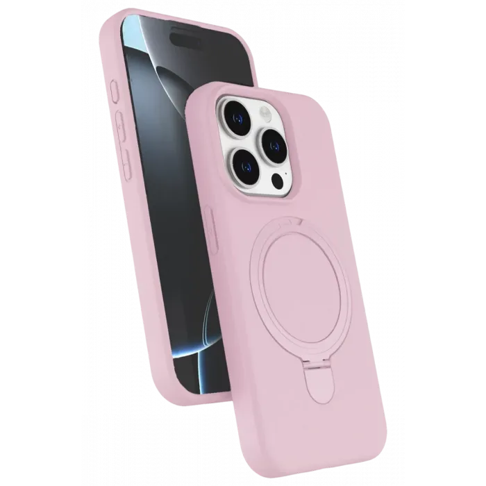 Newface Apple iPhone 15 Pro Max Regal Magsafe Standlı Kapak - Açık Pembe