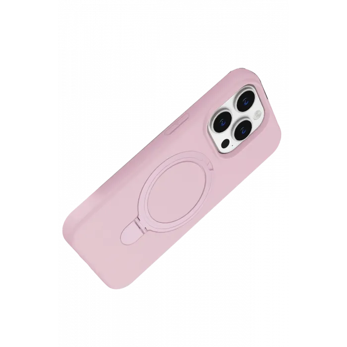 Newface Apple iPhone 15 Pro Max Regal Magsafe Standlı Kapak - Açık Pembe