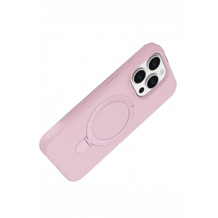 Newface Apple iPhone 15 Pro Max Regal Magsafe Standlı Kapak - Açık Pembe