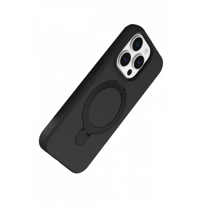 Newface Apple iPhone 15 Pro Max Regal Magsafe Standlı Kapak - Siyah