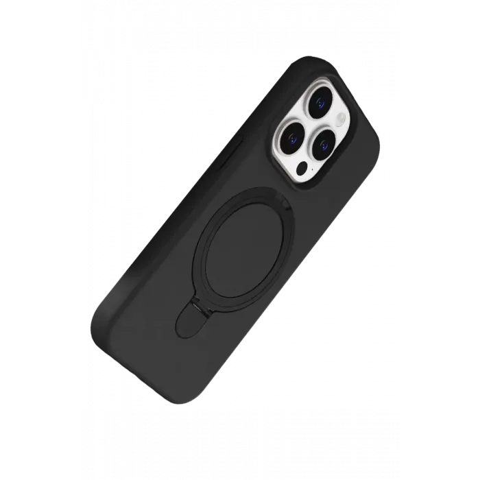 Newface Apple iPhone 15 Pro Max Regal Magsafe Standlı Kapak - Siyah