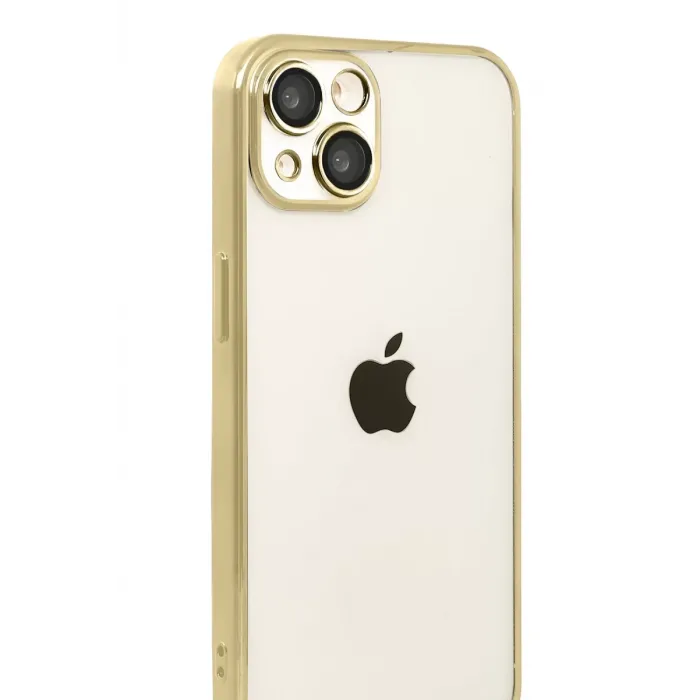 Newface Apple iPhone 15 Razer Lensli Silikon - Gold