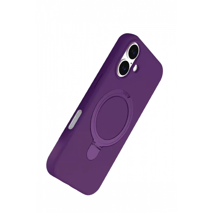 Newface Apple iPhone 16 Plus Regal Magsafe Standlı Kapak - Derin Mor