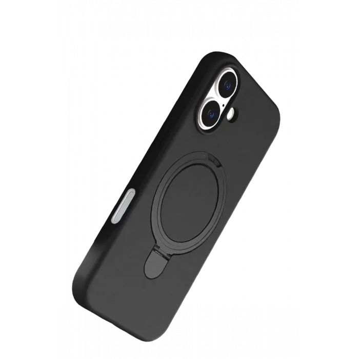 Newface Apple iPhone 16 Plus Regal Magsafe Standlı Kapak - Siyah