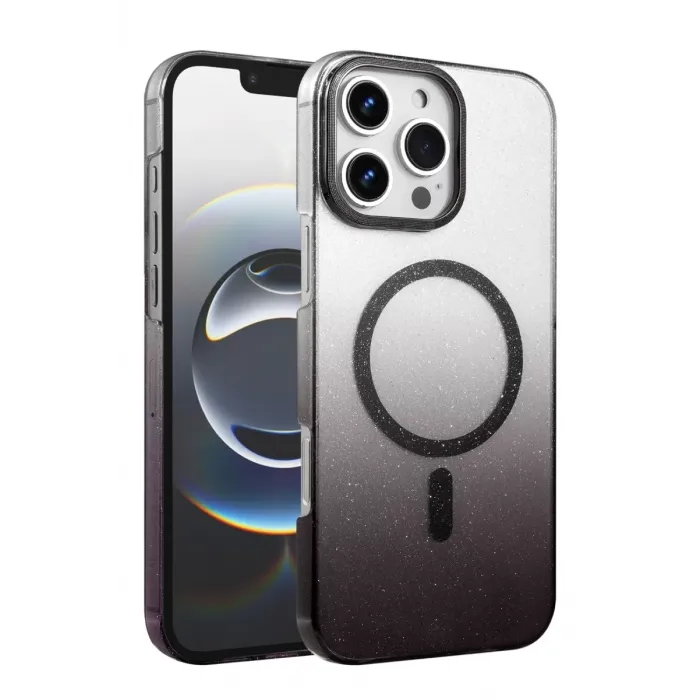 Newface Apple iPhone 16 Pro Max Glossy Magsafe Kapak - Siyah