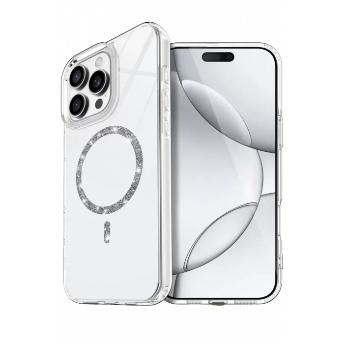 Newface Apple iPhone 16 Pro Max Live Diamond Magsafe Kapak - Şeffaf