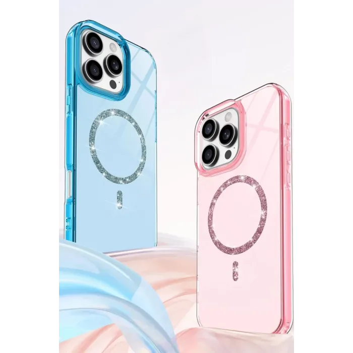 Newface Apple iPhone 16 Pro Max Live Diamond Magsafe Kapak - Şeffaf