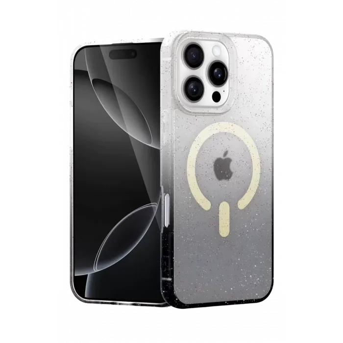 Newface Apple iPhone 16 Pro Max Pummel Shiny Magsafe Kapak - Siyah