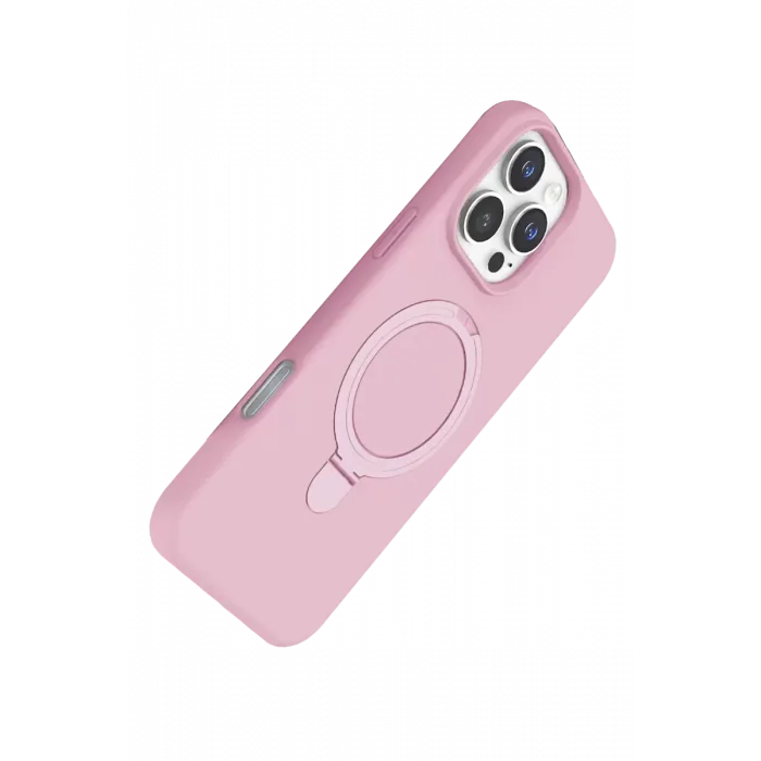 Newface Apple iPhone 16 Pro Regal Magsafe Standlı Kapak - Açık Pembe