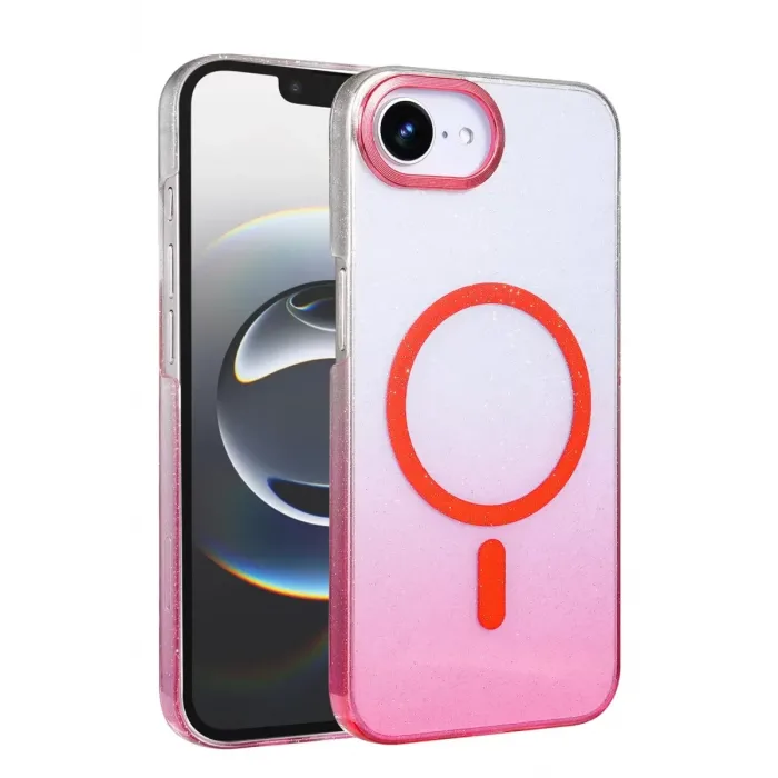 Newface Apple iPhone 16E Glossy Magsafe Kapak - Pembe