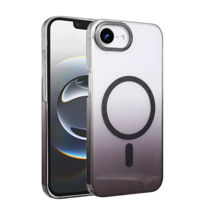 Newface Apple iPhone 16E Glossy Magsafe Kapak - Siyah