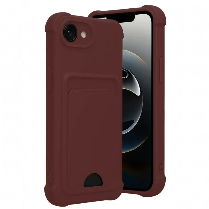 Newface Apple iPhone 16E Kelvin Kartvizitli Silikon - Bordo