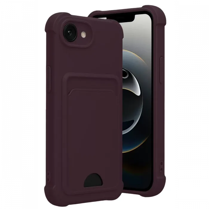 Newface Apple iPhone 16E Kelvin Kartvizitli Silikon - Derin Mor