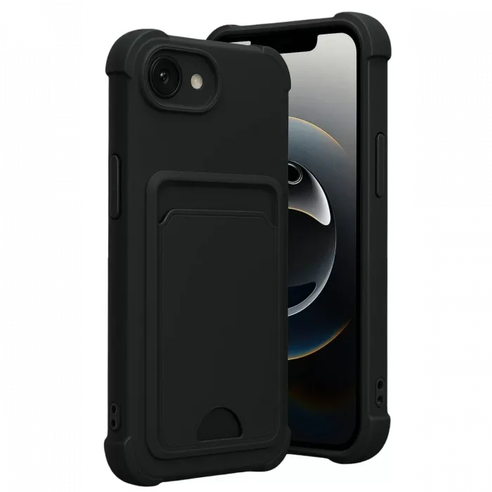 Newface Apple iPhone 16E Kelvin Kartvizitli Silikon - Siyah