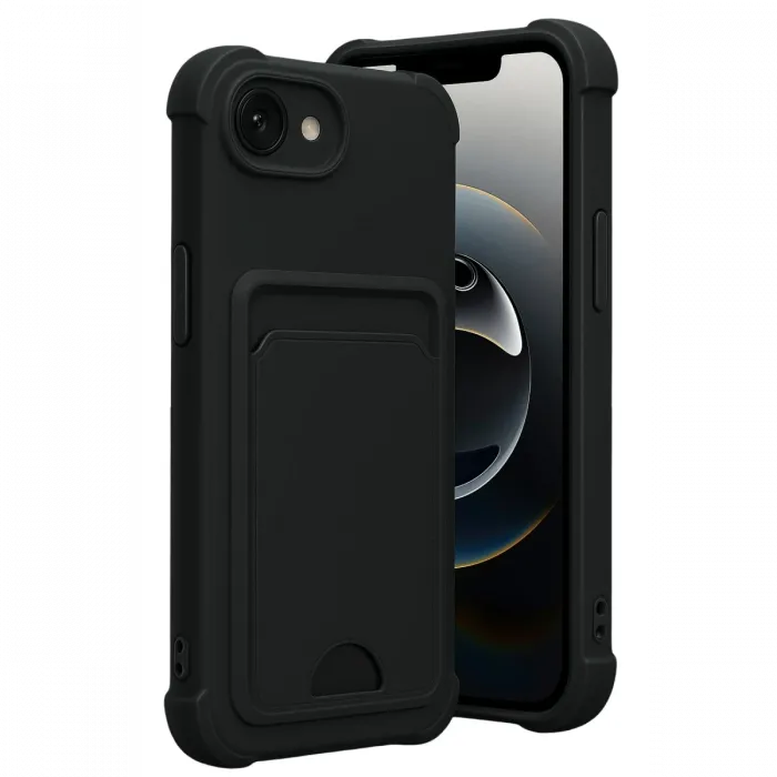 Newface Apple iPhone 16E Kelvin Kartvizitli Silikon - Siyah