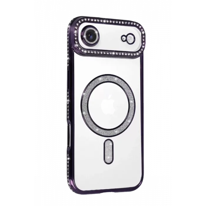 Newface Apple iPhone 17 Air Joke Simli Magneticsafe Kılıf - Derin Mor