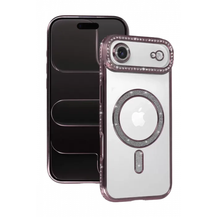 Newface Apple iPhone 17 Air Joke Simli Magneticsafe Kılıf - Pembe