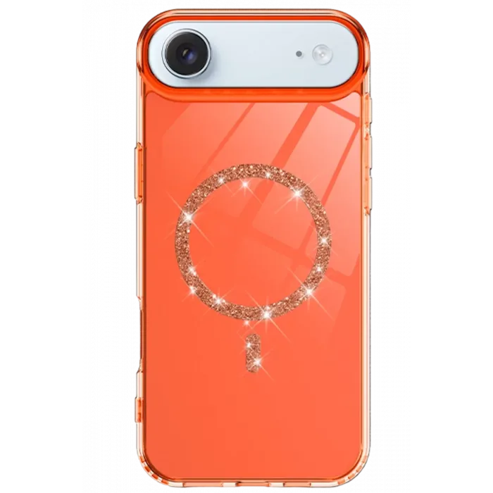 Newface Apple iPhone 17 Air Live Diamond Magsafe Kapak - Turuncu