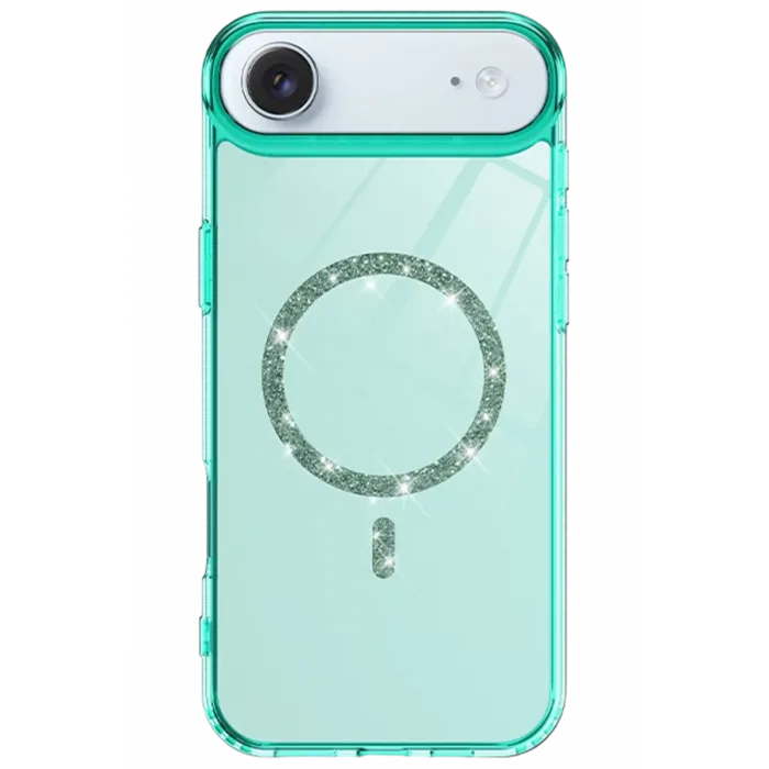 Newface Apple iPhone 17 Air Live Diamond Magsafe Kapak - Yeşil