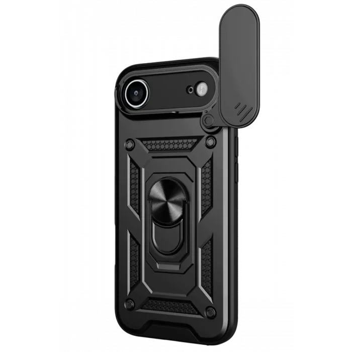 Newface Apple iPhone 17 Air Pars Lens Yüzüklü Silikon - Siyah