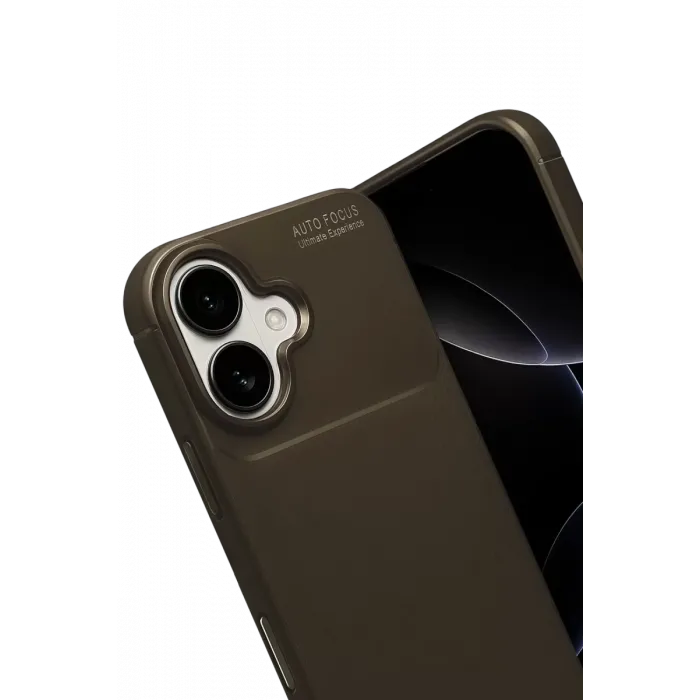 Newface Apple iPhone 17 Auto Focus Karbon Kapak - Kahverengi