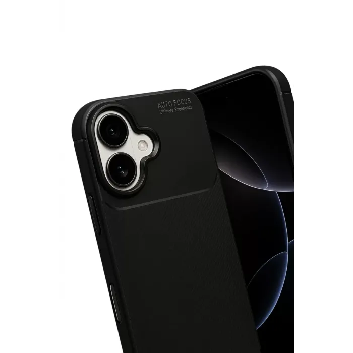 Newface Apple iPhone 17 Auto Focus Karbon Kapak - Siyah