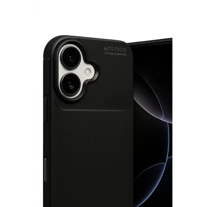 Newface Apple iPhone 17 Auto Focus Karbon Kapak - Siyah