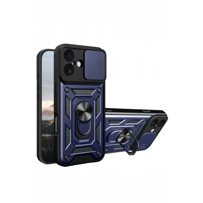 Newface Apple iPhone 17 Pars Lens Yüzüklü Silikon - Lacivert