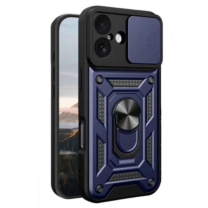 Newface Apple iPhone 17 Pars Lens Yüzüklü Silikon - Lacivert