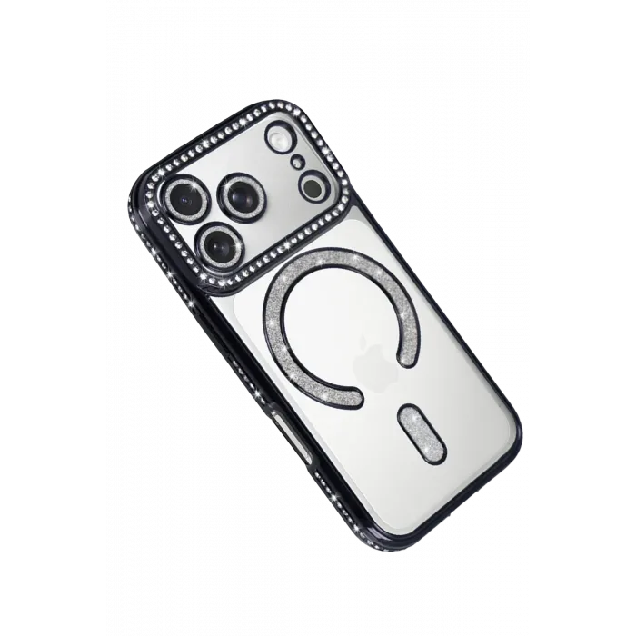 Newface Apple iPhone 17 Pro Joke Simli Magneticsafe Kılıf - Siyah