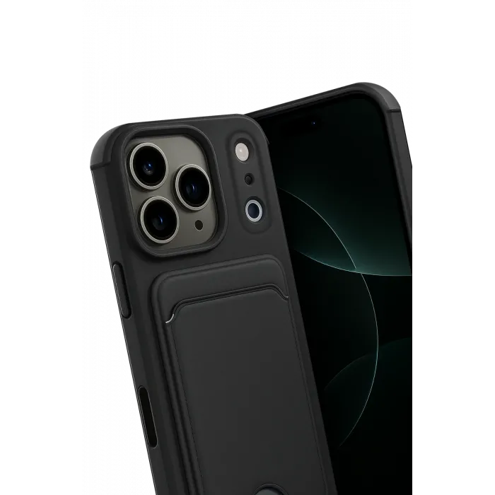 Newface Apple iPhone 17 Pro Kelvin Kartvizitli Silikon - Siyah