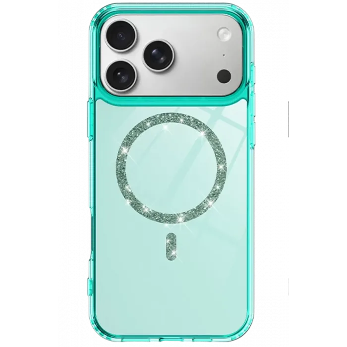 Newface Apple iPhone 17 Pro Live Diamond Magsafe Kapak - Yeşil
