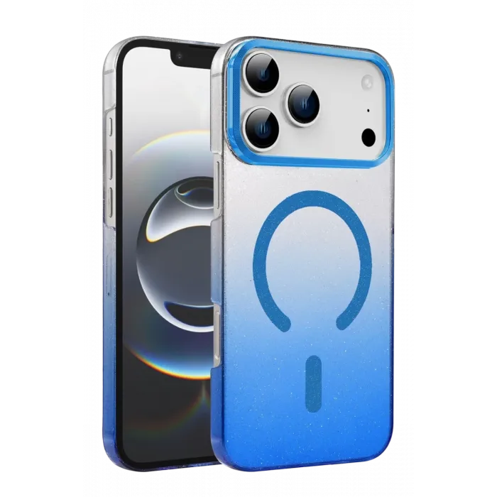 Newface Apple iPhone 17 Pro Max Glossy Magsafe Kapak - Mavi